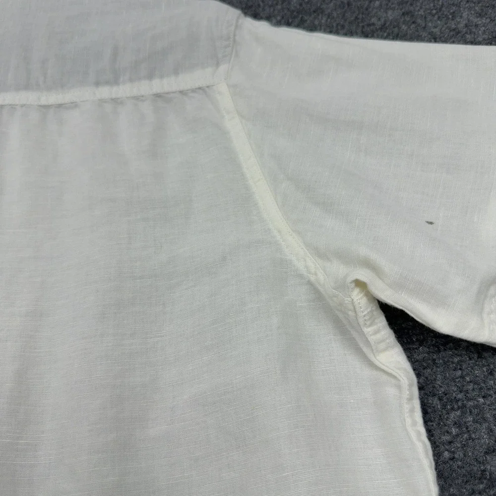 Truth Substance Shirt Mens XL White Cotton Linen Short Sleeve Casual‎ Style